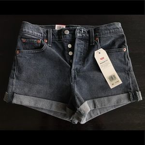 Levi’s High Waisted Denim Roll Cuff Shorts